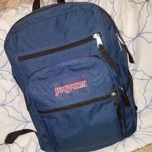 Dark blue Jansport bookbag